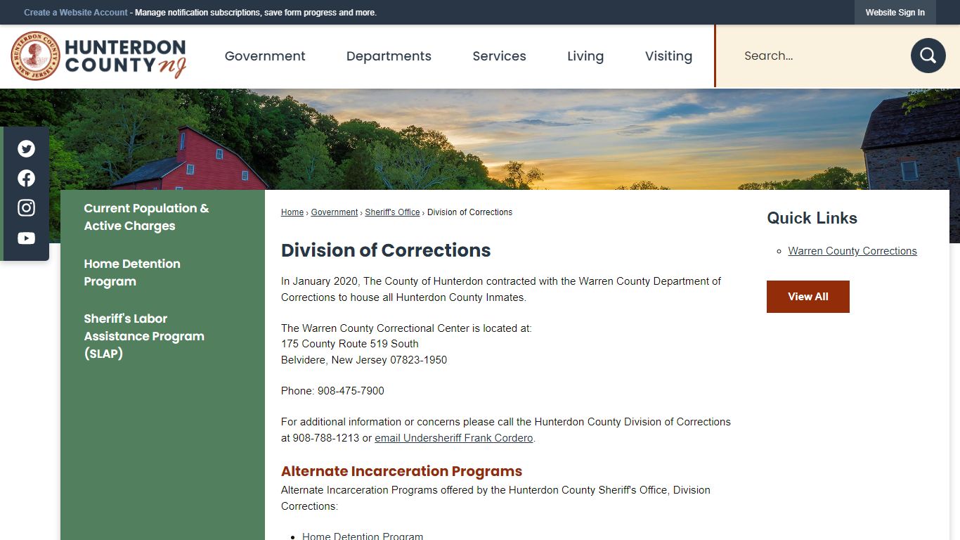 Division of Corrections | Hunterdon County, NJ