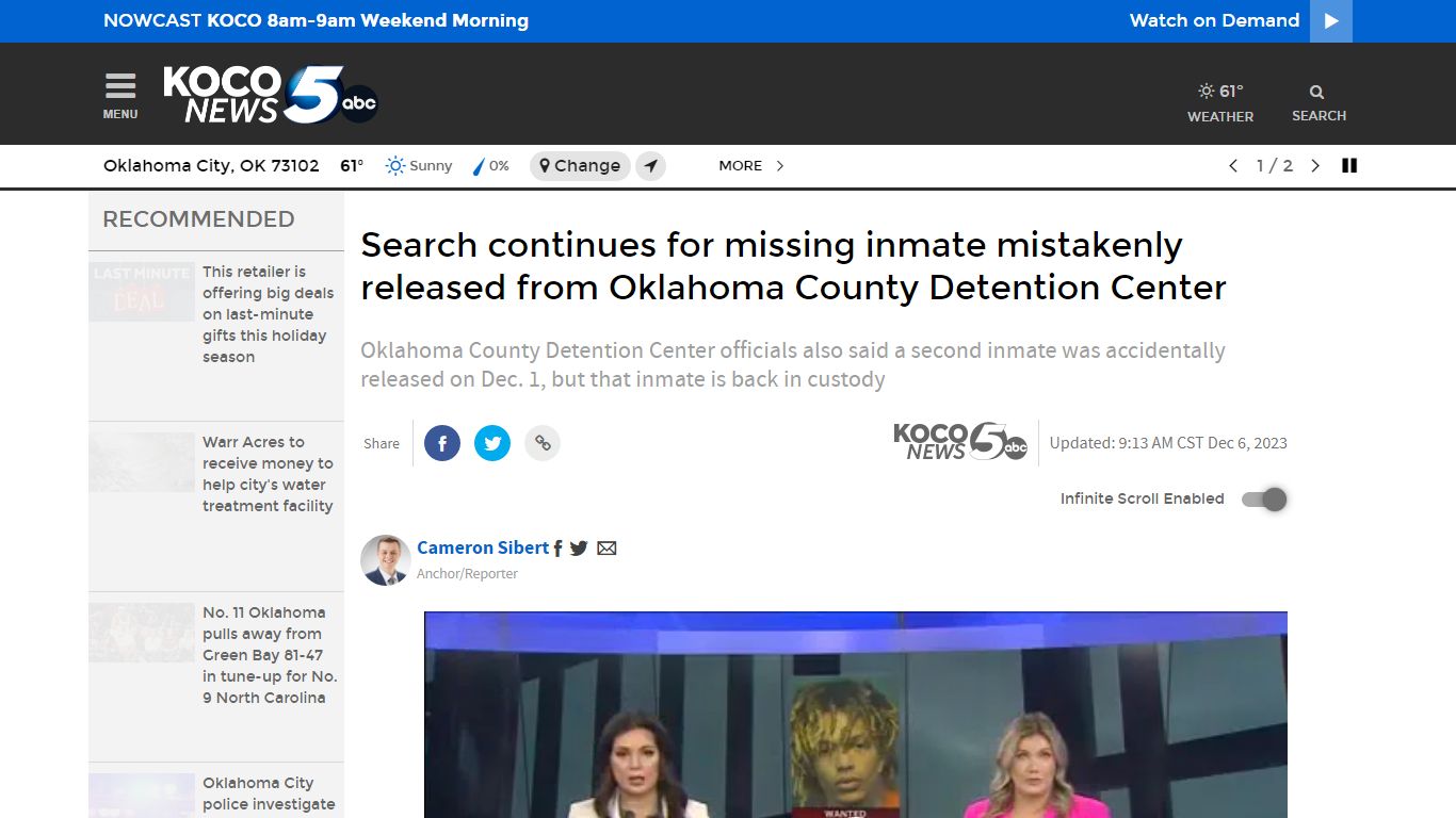Oklahoma County jail mistakenly releases wrong inmate - KOCO 5 News